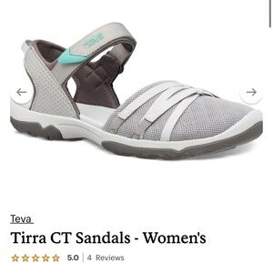 Teva Women’s Tirra CT Sandals Gray Aqua Active Comfort Hiking Summer NWOT 8 39